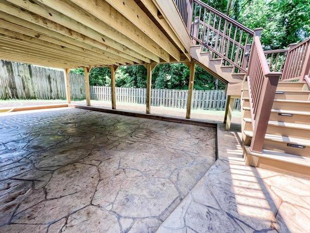 Stamped concrete patio