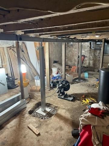 Jacks and beam are in place