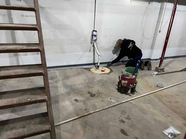 Basement Waterproofing in Progress