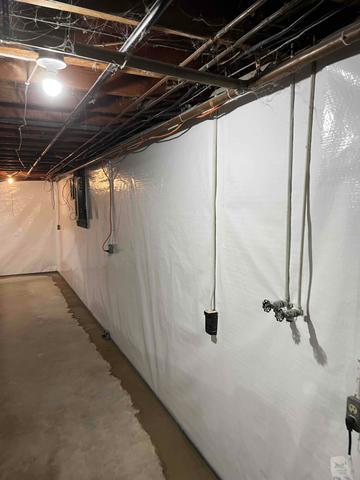 CleanSpace wall vapor barrier prevent moisture from passing through the basement walls