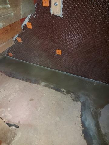 Caulking to prevent Radon gasses from escaping