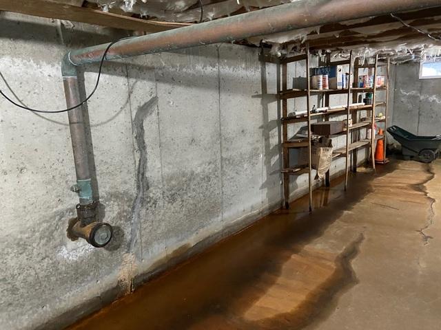 Basement in Rye, NH rescued from water leaking in.