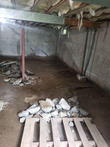 Basement in Rye, NH rescued from water leaking in.