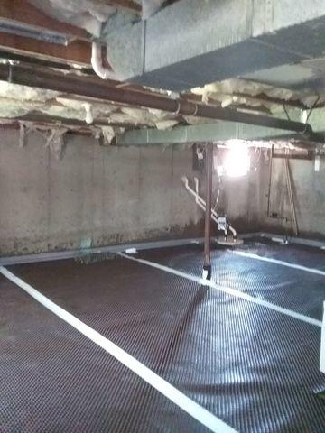 Basement in Rye, NH rescued from water leaking in.