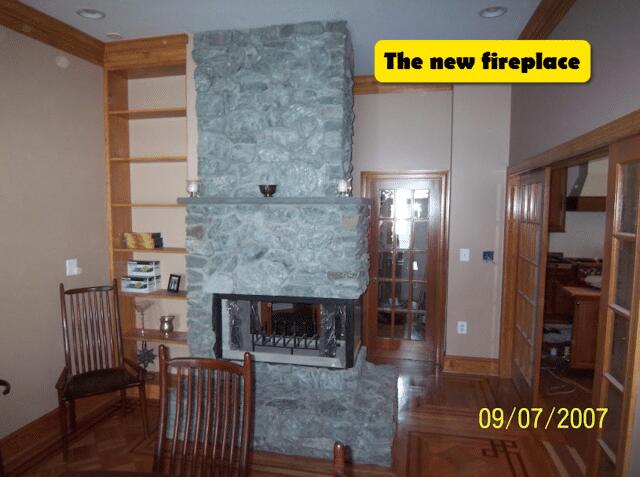 The new fireplace