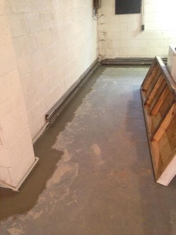 This image shows the final product of WaterGuard in the basement.