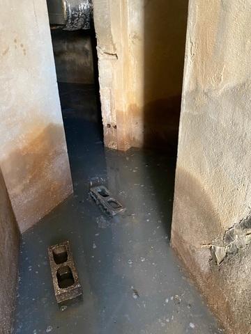 This basement was full of several inches of standing water.