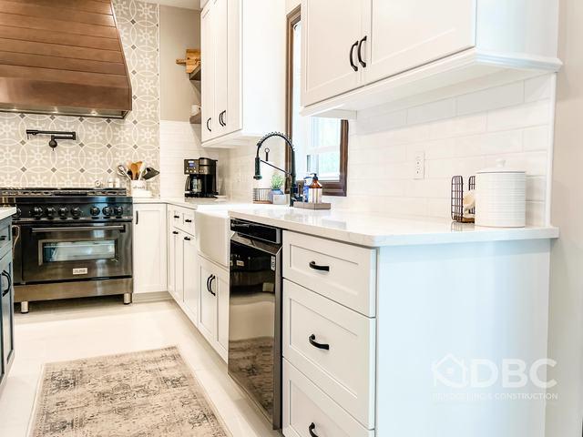 Dishwasher and Farmhouse Sink