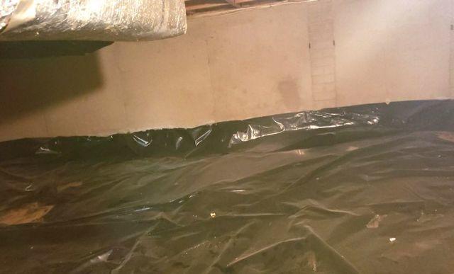 Plastic floor covering and uninsulated walls allowed for external air and temperatures to impact the conditions inside of the crawl space.