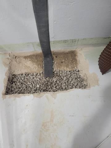 Foam into the opened floor.