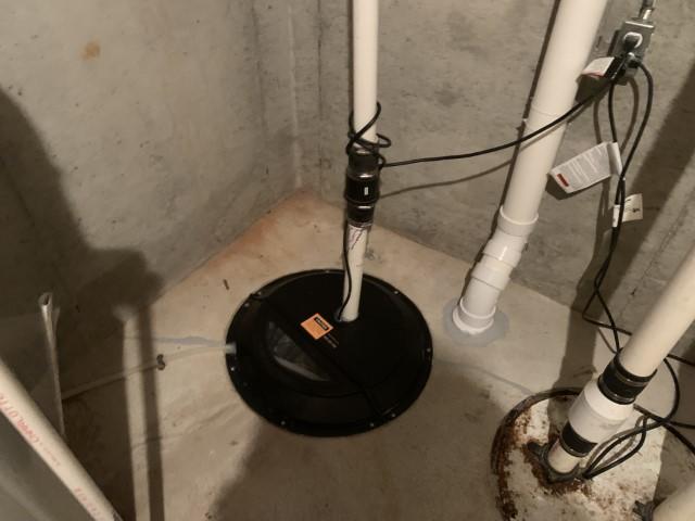 Sealed Radon Cover over Sump Pump Pit