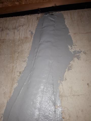 Trowel over membrane
