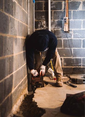 Basement Waterproofing Installation