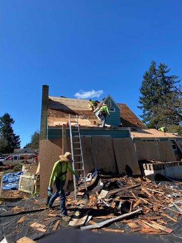 Our team prepping to install the new roof.