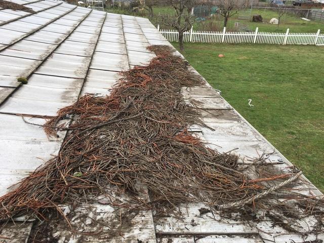 Close-up shot of old roof.