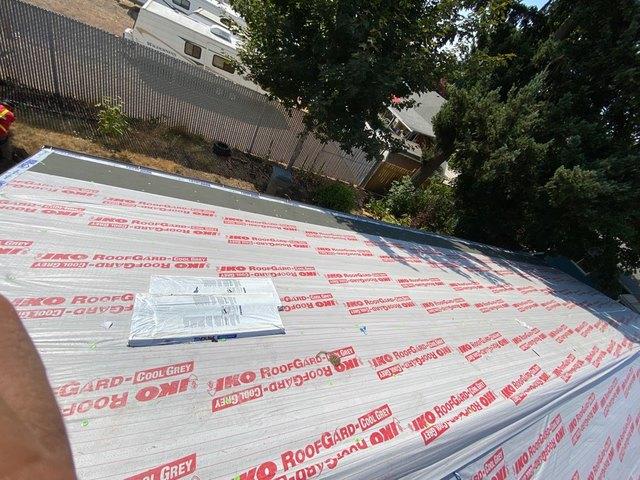 Here is a shot during the installation featuring the IKO RoofGard.