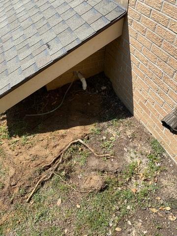Discharge Line Exiting Building
