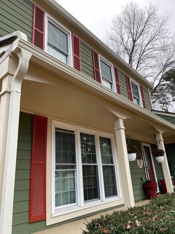 Gutter System Installed Over a Front Porch