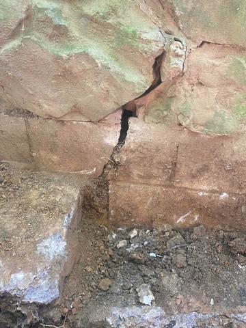 Crack in Stone Foundation Wall