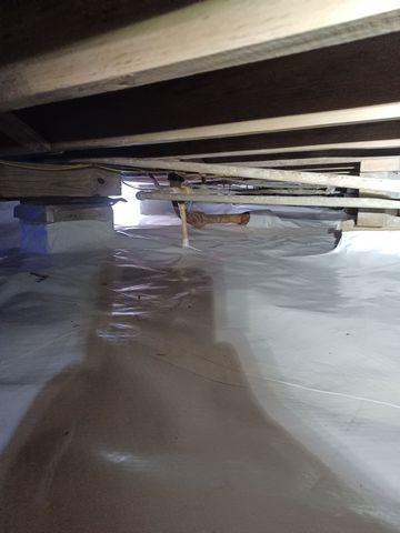 Waterproof materials such as vapor barriers are typically installed when encapsulating a crawlspace. These materials prevent future moisture damage from occurring.