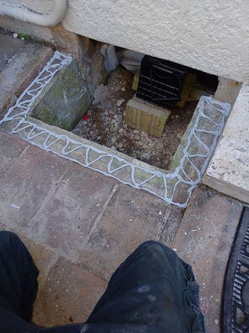 When this job was complete, the access points that were allowing water to filter through were cleaned up and sealed off.