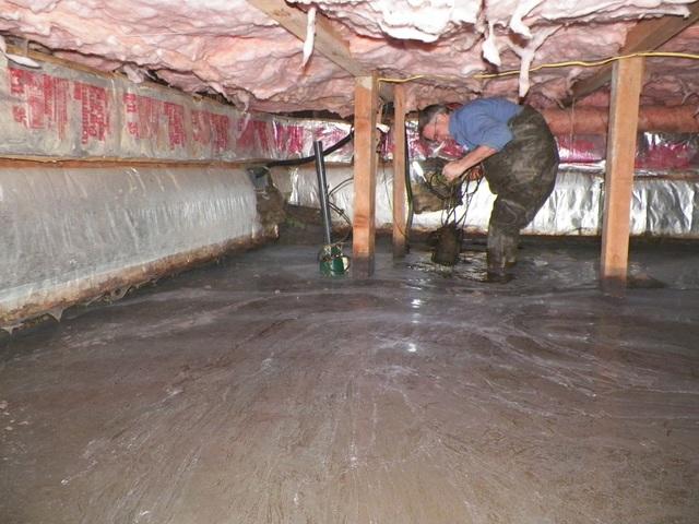Flooding beneath the house
