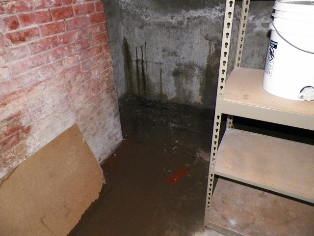 Crumbling brick in basement