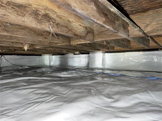 Vapor Barrier Sealed Up the Walls