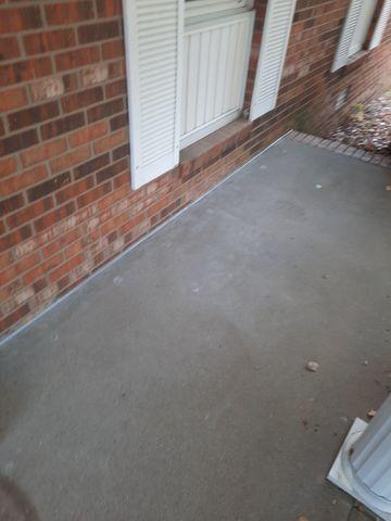 Cracked concrete porch