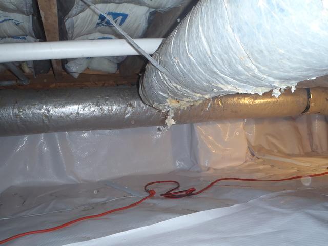 Vapor Barrier and Drainage pipe