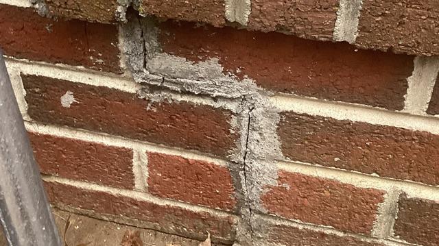 Stair Step Crack after the Helical Piers are installed