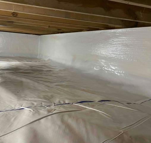 We installed CleanSpace vapor barrier prevent moisture from seeping through the ground and walls