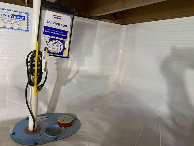 The SmartSump pump system will remove any water that enters the crawl space out and away from the home through a discharge line system