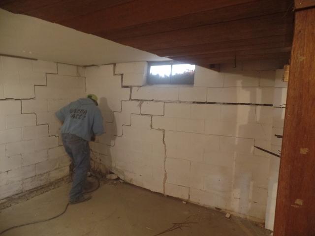 When waterproofing a basement we must remove about a foot of the floor around the interior perimeter to lay a proper tile system. 