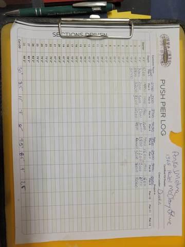 Push Pier log sheet