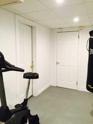 Installed Drop Ceiling in Home Gym