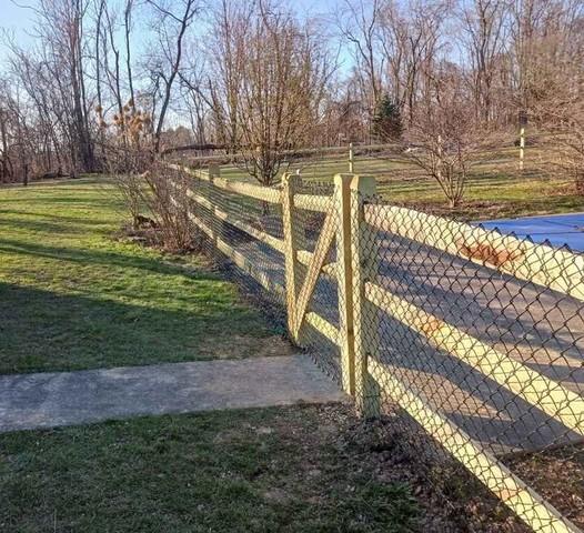 3 Rail Split Rail Natural Pressure Treated Wood / Chain Link Fence / (1) 8' Double Gate / (1) 4' gate