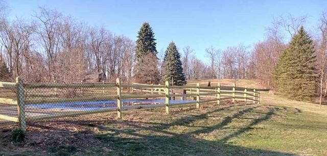 3 Rail Split Rail Natural Pressure Treated Wood / Chain Link Fence / (1) 8' Double Gate / (1) 4' gate