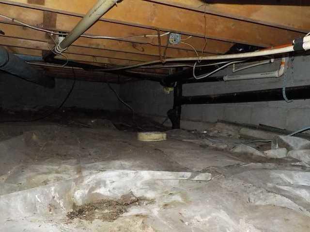 Diane's Crawl Space Before Waterproofing