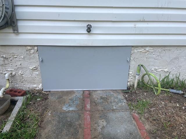 The EverLast crawl space door is a sealed crawl space door that does not allow moisture to enter the crawl space. A wooden door for example is porous and has unsealed openings around it that can let in humid air or moisture.