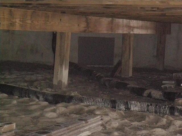 The crawl space is finally drained