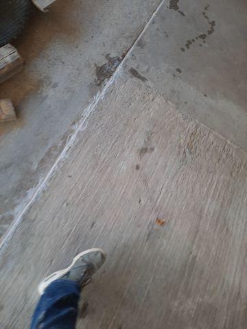 Cracked concrete under carport