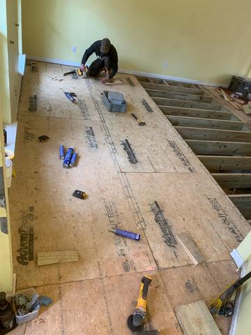 During Wood Floor installation