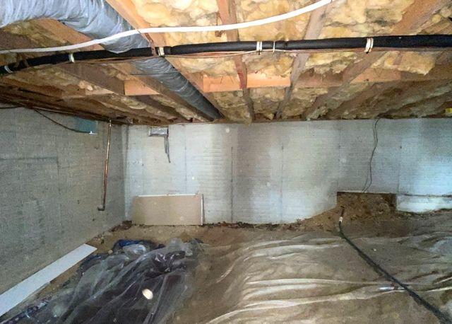 Old school plastic covering the dirt floors of a crawl space can actually do more harm than good.  They trap moisture below and enhance the possibility of mold and mildew.