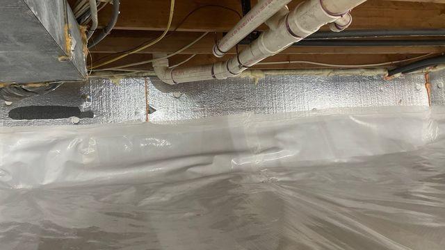 Silver Glo insulation panels and Spray Foam cover the walls and eliminate free flow of air.  Clean Space covers the floors and base of the walls, eliminating moisture in the air.