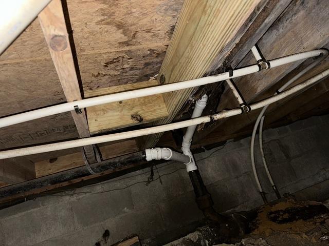 After Wood Repair in Plumbing Leak Area