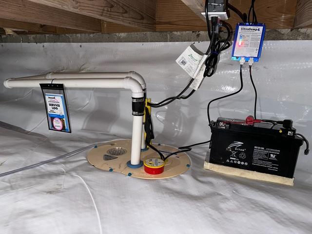 TripleSafe Sump Pump with Battery Backup Installed