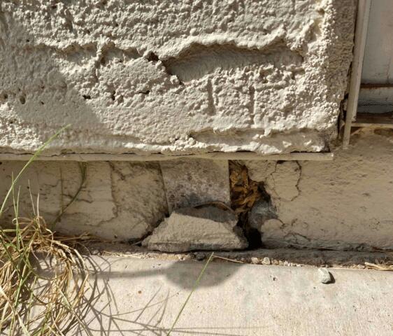 Signs of Corrosion in a Stem Wall: Spalling Concrete