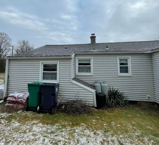 Water marks around the vents and a sagging roof