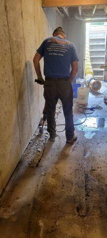 Jackhammering Trench for Drainage System